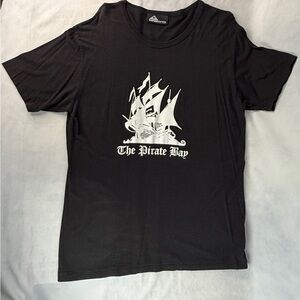 Black Pirate Bay Graphic Tee original Konami sold directly by the Pirate Bay